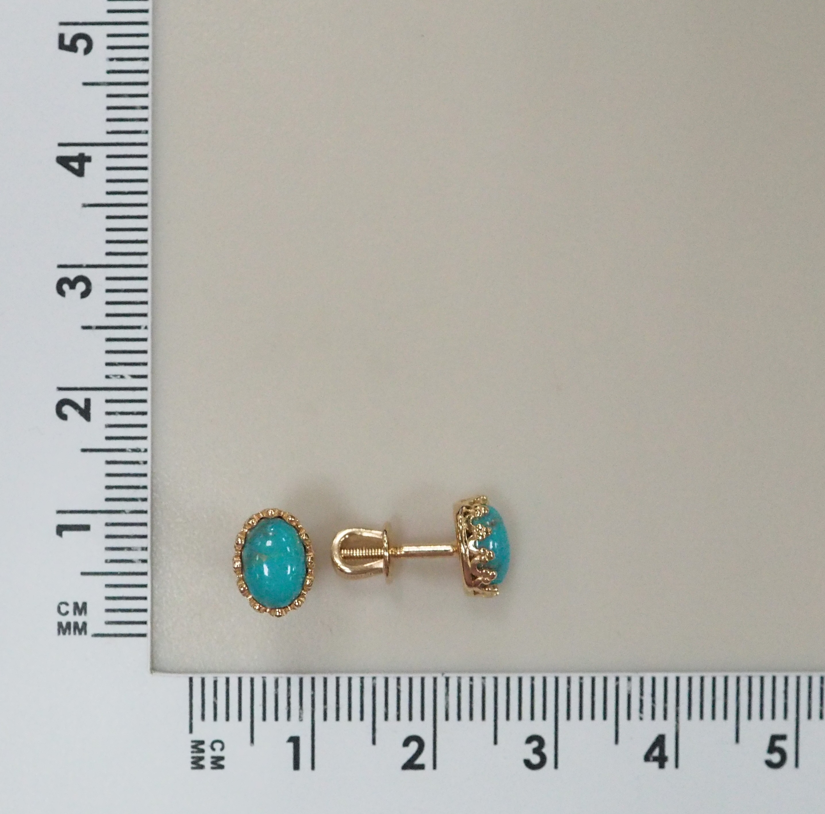 Серебряные серьги-пусеты с бирюзой